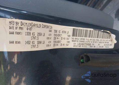 2007 Jeep Grand Cherokee Laredo из США, поврежденный, VIN 1J8GS48K27C645899